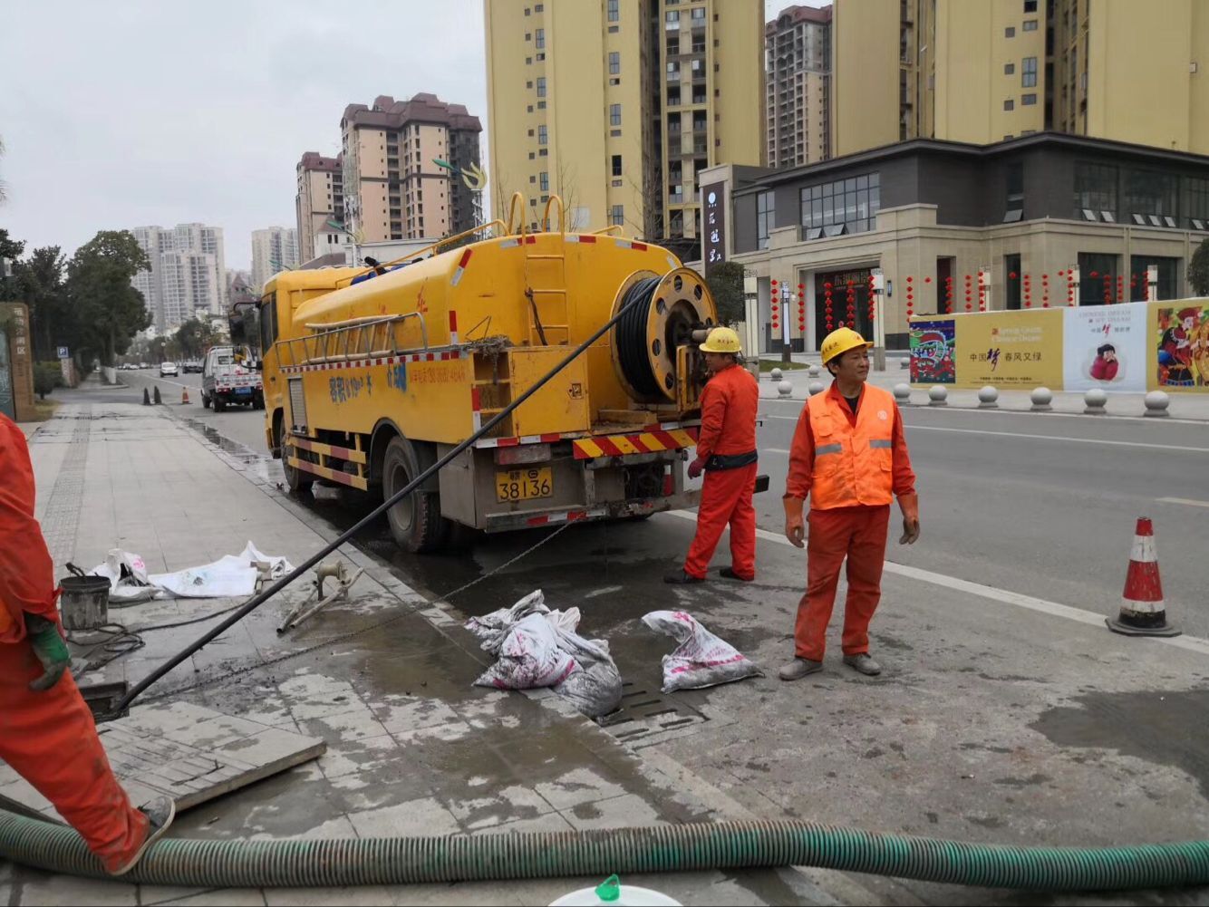 中原镇排污管道清淤-管道清洗